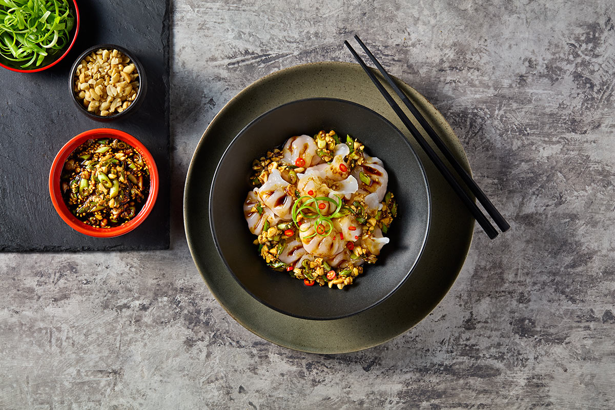 Prawn Hargow with Chunky Chilli Salsa